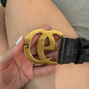 1000/85/Leather belt with Double G buckle Men main image 2